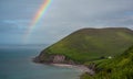 Rainbow in a rainy afternoon on the Ring of Kerry coastline, Ireland